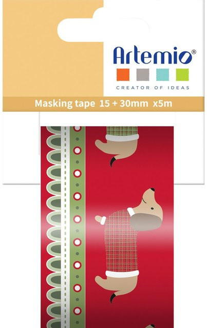 Artemio Washi Tape Woofy Christmas in Multicolor - Bild 1