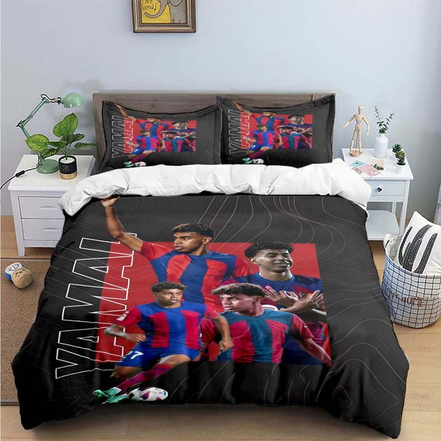 Gu Tao Bettwäsche-Set Spanien Fußball Lamine Yamal Design, Mehrfarbig, B/H: 135 x 200 cm - Bild 1