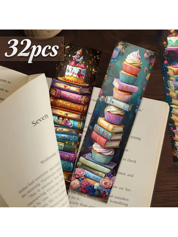 32 Stück Lesezeichen im Kuchen-Design aus Papier, Mehrfarbig - Bild 6