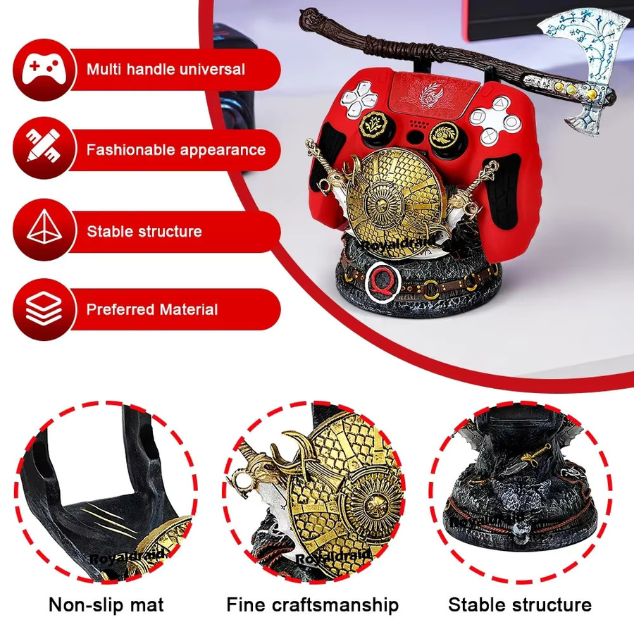 mbchips mc God of War Gaming-Controller-Halter Desktop-Dekorationsständer für PS5, PS4, Xbox und Nintendo Switch in Multicolour - Bild 6