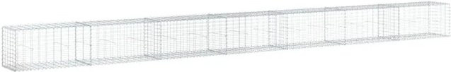 vidaXL Gabione mit Deckel aus verzinktem Eisen in Silber, B/H/T: 700 x 50 x 50 cm - Bild 1