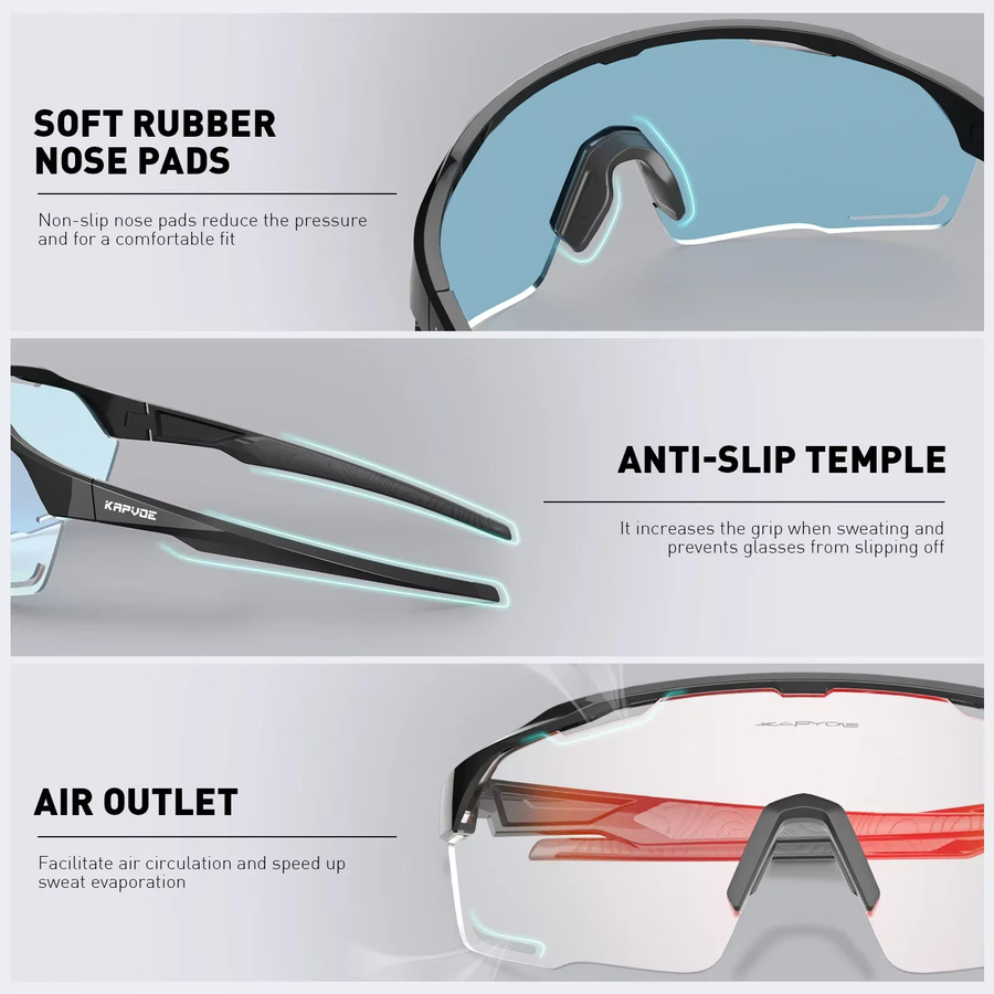 KAPVOE Sportsonnenbrille, Herren, blau, Kunststoff - Bild 3