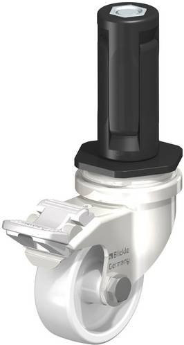 Blickle Lenkrolle mit Feststeller 856450 LRXA-PO 50G-FI-EXR03 aus Edelstahl in Weiß, Rad-Durchmesser: 50 mm, Tragfähigkeit: 75 kg - Bild 1