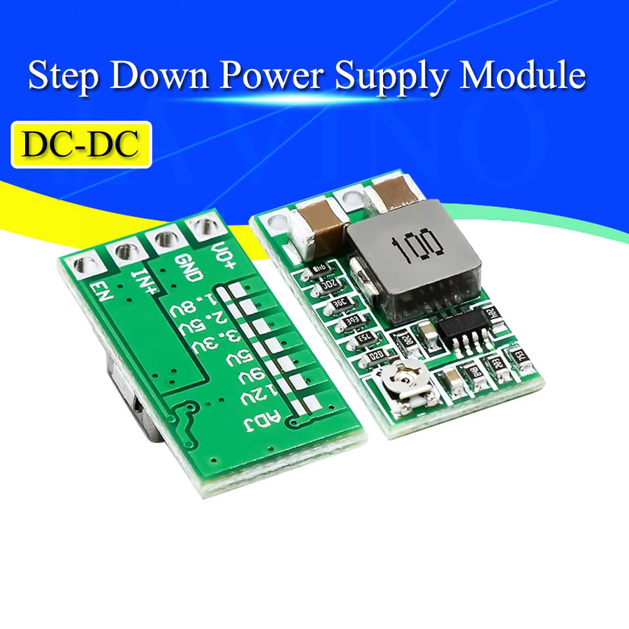 Javino Mini DC-DC Buck Power Modul Step-Down-Wandler 12-24V zu 5V 3A in Grün mit 97,5% Effizienz und einstellbaren Spannungen 1,8V/2,5V/3,3V/5V/9V/12V - Bild 2
