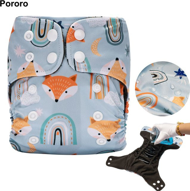 Waschbare Pororo Wewborn Stoffwindeln für Neugeborene aus Bambus, Mehrfarbig, 0–3 Monate - Bild 1