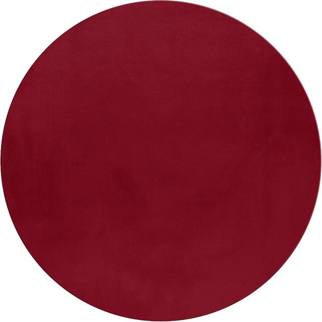 Ayyildiz Kurzflorteppich Pouffy Rot Rund Durchmesser: 200 cm - Bild 1