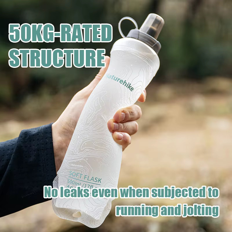 Naturehike Faltbare Wasserflasche mit Strohhalm aus BPA-freiem TPU in Transparent - Bild 5