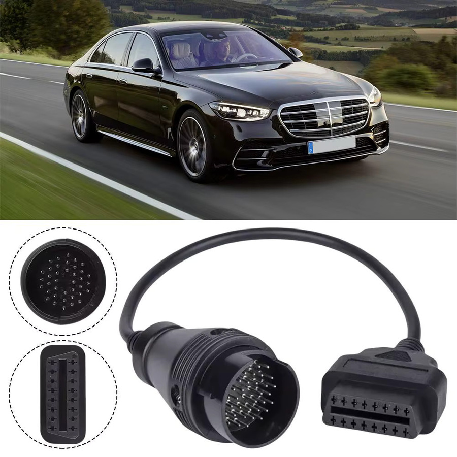 Benz 38-Pin auf 16-Pin OBD2 Diagnose-Adapterkabel in Schwarz für Mercedes-Benz Fahrzeuge - Bild 2