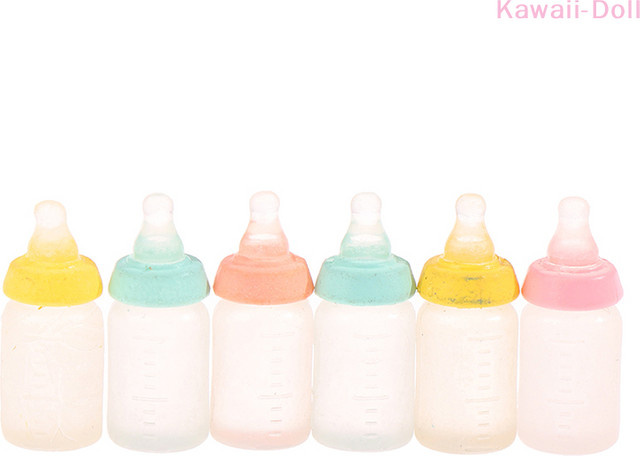DIAPER&CORED Miniaturen Milch Flasche Modell, 6-teiliges Set, 1:12 - Bild 1