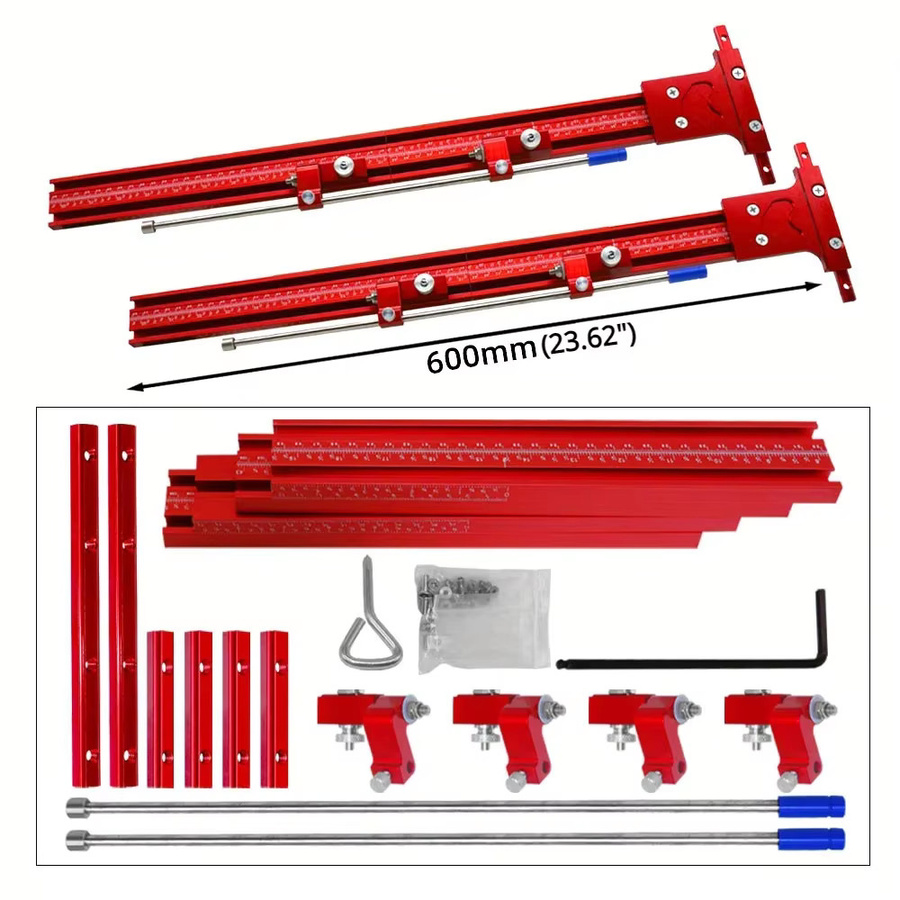 Wnew Parallel-Schienenführungssystem aus Aluminiumlegierung in Rot für Kreissägen zur präzisen Führung und wiederholbaren Schnitten - Bild 4