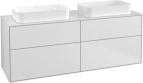 Villeroy & Boch Waschtischunterschrank Finion Wandmontiert mit LED-Beleuchtung und Innenschubladen, Farbe: Weiß lackiert, B: 160 cm, T: 60,3 cm, H: 50,1 cm - Bild 1
