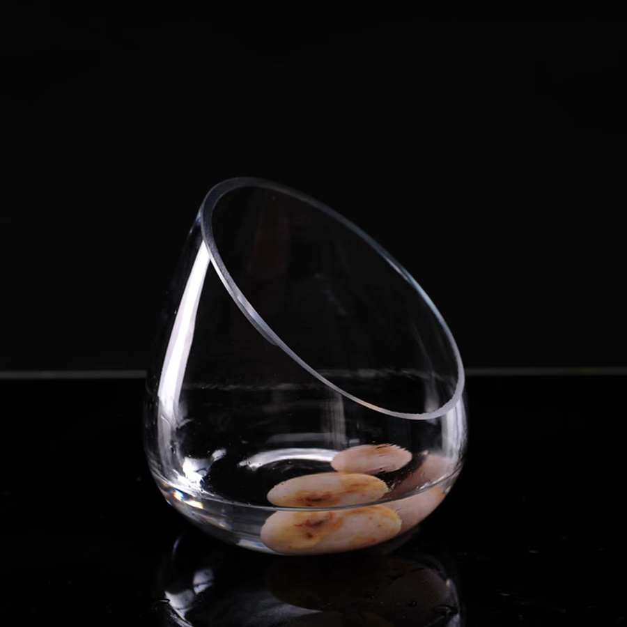 Homyl Glasvase in Transparent mit schrägem Schliff als Mini Aquarium, Terrarium oder dekorative Schüssel für Hochzeit und Wohnkultur - Bild 3