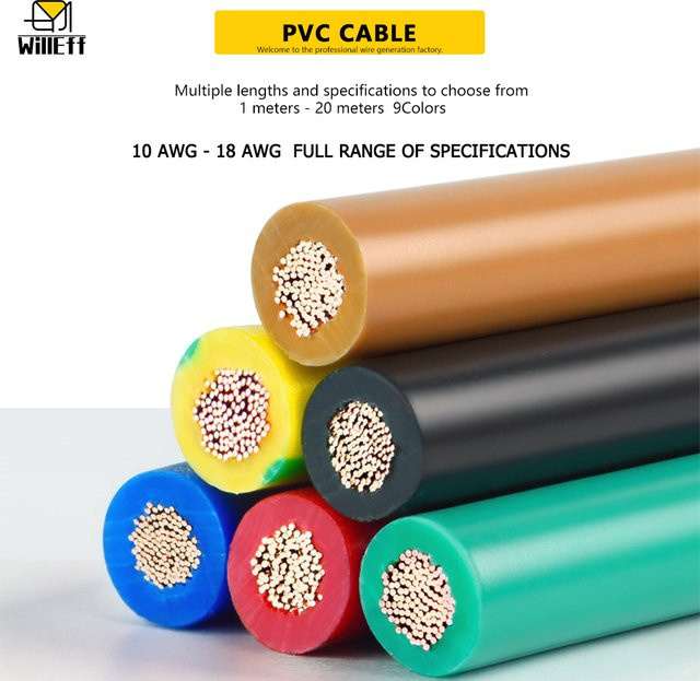 WILLEFF PVC-Weichkabel aus massivem Kupferdraht in 9 Farben für LED-Streifen, Lautsprecher und Audio-Geräte - Bild 1