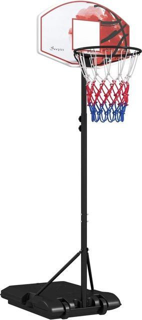 SPORTNOW Basketballkorb Stahl Schwarz Transparent Orange - Bild 1