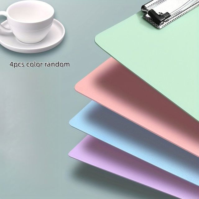 4er-Set A6 Schreibtafel-Clips aus Kunststoff in verschiedenen Farben für Büro und Fabrik - Bild 1