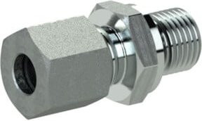 Riegler Gerade Einschraubverschraubung G 3/8 a. für Rohr-Ø 10 mm aus verzinktem Stahl in Silber - Bild 1