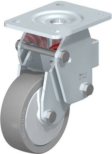 Blickle BHF-ALTH 125K-3-AS-FA Bockrolle gefedert in Silber, Rad-Durchmesser: 125 mm, Tragfähigkeit: 350 kg - Bild 1