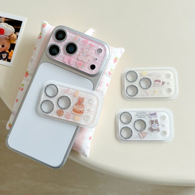 Kleintiere Kuchen Graffiti Glitzer Kameraobjektivschutz und Displayschutzfolie für iPhone 17 Pro und iPhone 17 Pro Max, Multicolor - Bild 1