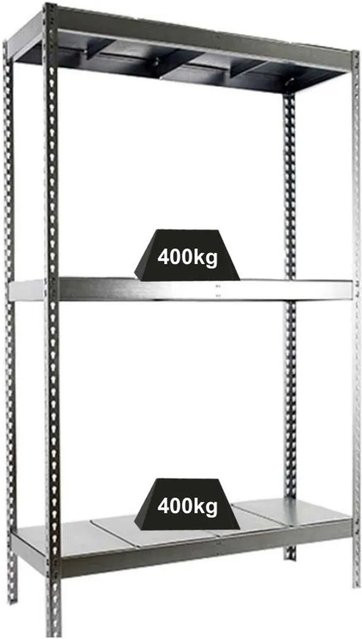 PROREGAL Schwerlastregal Big Metal Yeti Three aus Stahl, grau, H x B x T: 200 x 180 x 45 cm - Bild 1