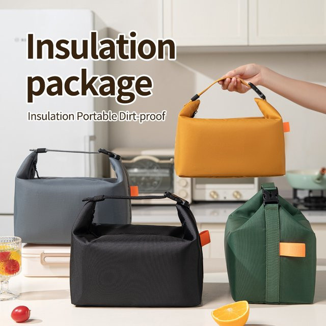 Isolierte Lunchtasche von halilulu in Schwarz, auslaufsichere und wiederverwendbare Lunchbox mit großer Kapazität für Schule, Büro und Reisen, B/T/H: 25,0 x 22,0 cm - Bild 1