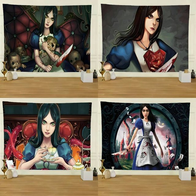 Kayou Wandteppich Game Alice Madness Returns mit abstraktem Muster in Multicolour, Rechteckig, Breite: 70 cm, Höhe: 50 cm - Bild 1