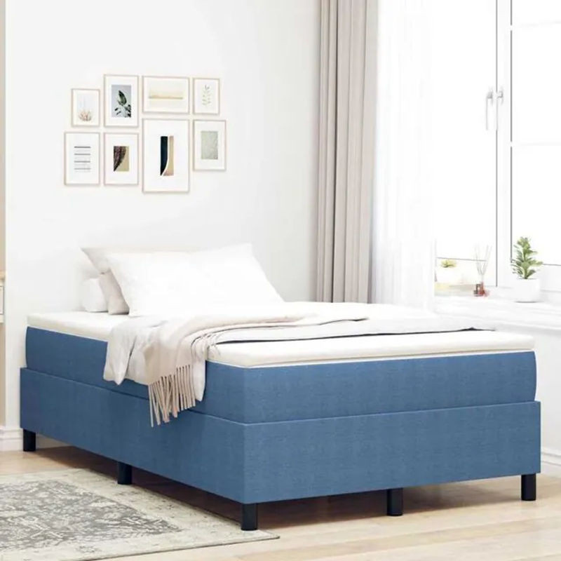 Modernes Polsterbett vidaXL in Blau mit Stoffbezug, B/T: 120 x 200 cm - Bild 1