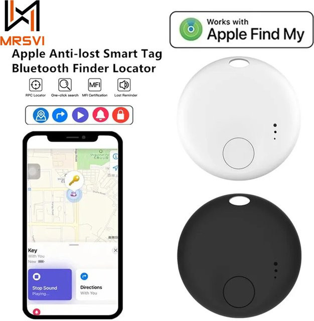 MRSVI GPS-Tracker Smart-Tags zur Ortung und gegen Verlust für Autoschlüssel, Haustiere und Kinder in Schwarz oder Weiß - Bild 1