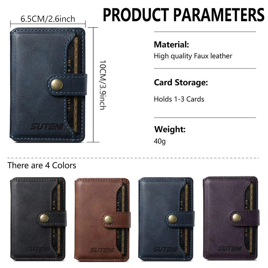 SUTENI Luxus Kunstleder Magnet Kartenhalter Flip Wallet MagSafe Cover für iPhone 15 14 13 12 Pro Plus Max in Blau - Bild 3