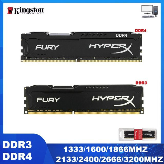 Kingston HyperX Fury DDR4 RAM Speicher Black 3200MHz DIMM 288-Pin - Bild 1