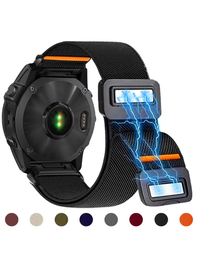 Uhrenarmband Nylon, Schwarz, Garmin Fenix 8 7 Pro 7S 6X6 5Plus Venu 3 Tactix 7 - Bild 3