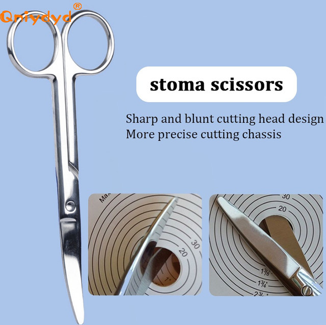 Stomabeutel-Schere, gebogene Edelstahl-Schere, 14 cm, Unisex - Bild 1