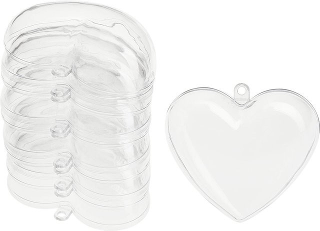 VBS Acrylform Herz in Transparent, 6 Stück, Durchmesser: 6 cm - Bild 1