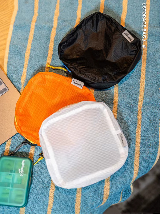 Tragbare Mehrzweck-Aufbewahrungstasche von Hikeman in Weiß mit Mesh-Einsatz und Griffen - Bild 2