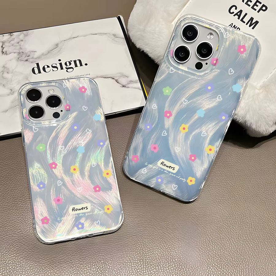 Luxus Blumen Handyhülle für Apple iPhone 15 14 13 12 11 Pro Max Plus und iPhone 17 Pro Max Air mit hartem IMD-Schutz und floralem Design - Bild 3