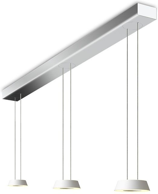 Oligo Glance LED-Pendelleuchte 3-flammig in Weiß matt und Chrom mit unsichtbarer Höhenverstellung und warmweißem Licht (2700K) - Bild 1