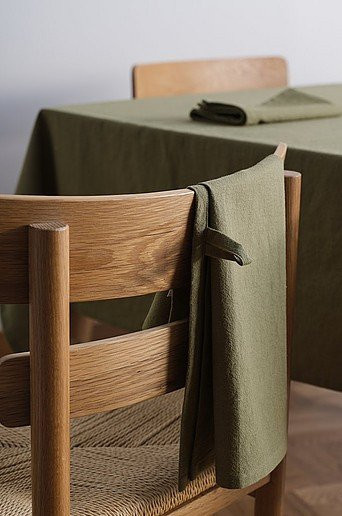 Jotex LINUS Küchentuch im 2er-Pack aus Leinen-Mix, Grün, B: 50 cm, H: 70 cm - Bild 1