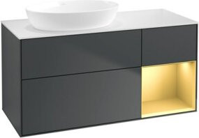 V&B Waschtischunterschrank Finion in Grau lackiert, Breite: 120 cm, Tiefe: 50,1 cm, Höhe: 50,1 cm - Bild 1