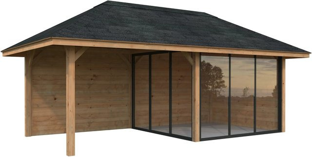 Palmako Pavillon Bianca Set 205 Slide aus Fichtenholz in Braun, B/H/T: 588 x 319 x 300 cm - Bild 1