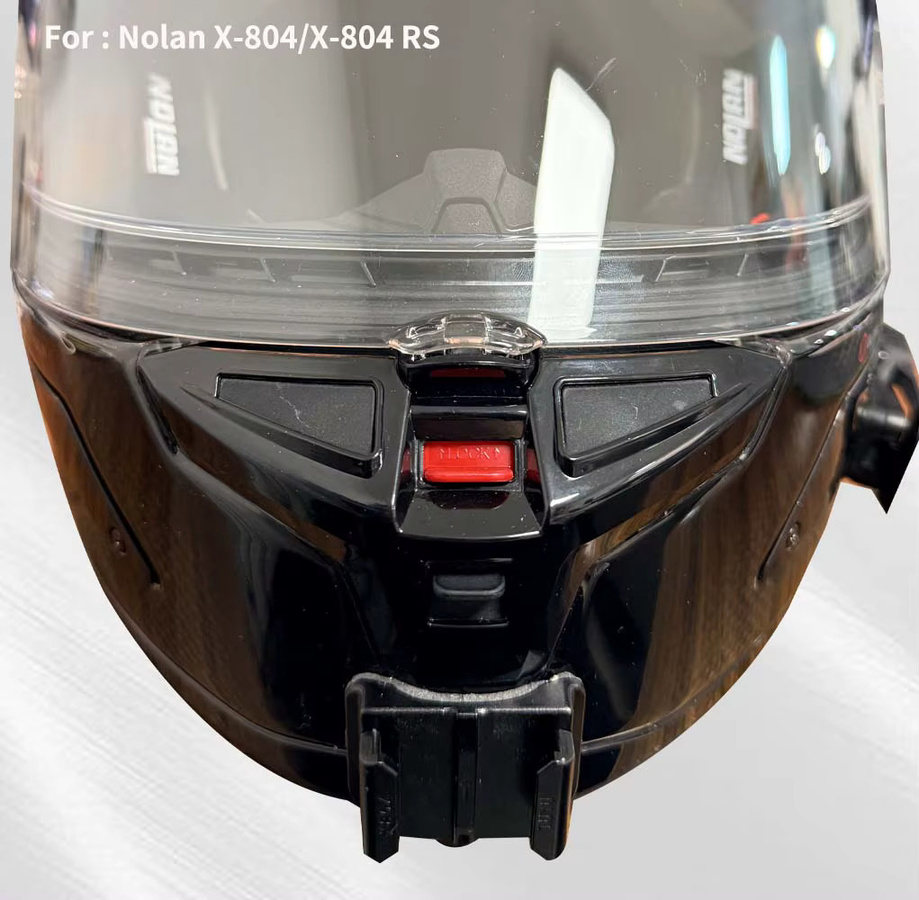 TUYU Helm-Kinnhalterung für Nolan X-804 RS, kompatibel mit GoPro Hero 13 12 11, Insta360 Ace Pro2, DJI Action 6 5Pro 4 Nano, Farbe: Schwarz - Bild 2