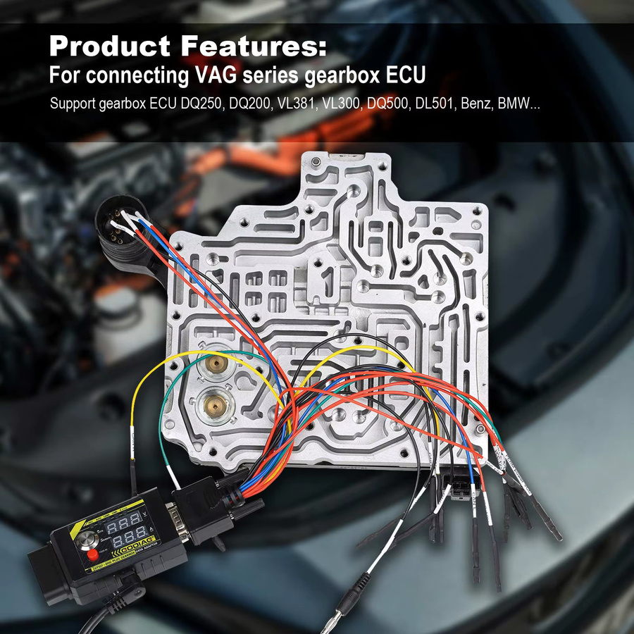 GODIAG GT107 Plus DSG Plus Getriebedatenadapter in Schwarz für Benz, BMW DQ250, DQ200, VL381, VL300, DQ500 und DL501 - Bild 5