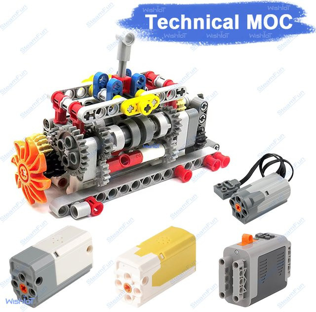 wishiot MOC Power Functions 6-Gang-Getriebe Motor, Baustein, mit APP-Steuerung - Bild 1