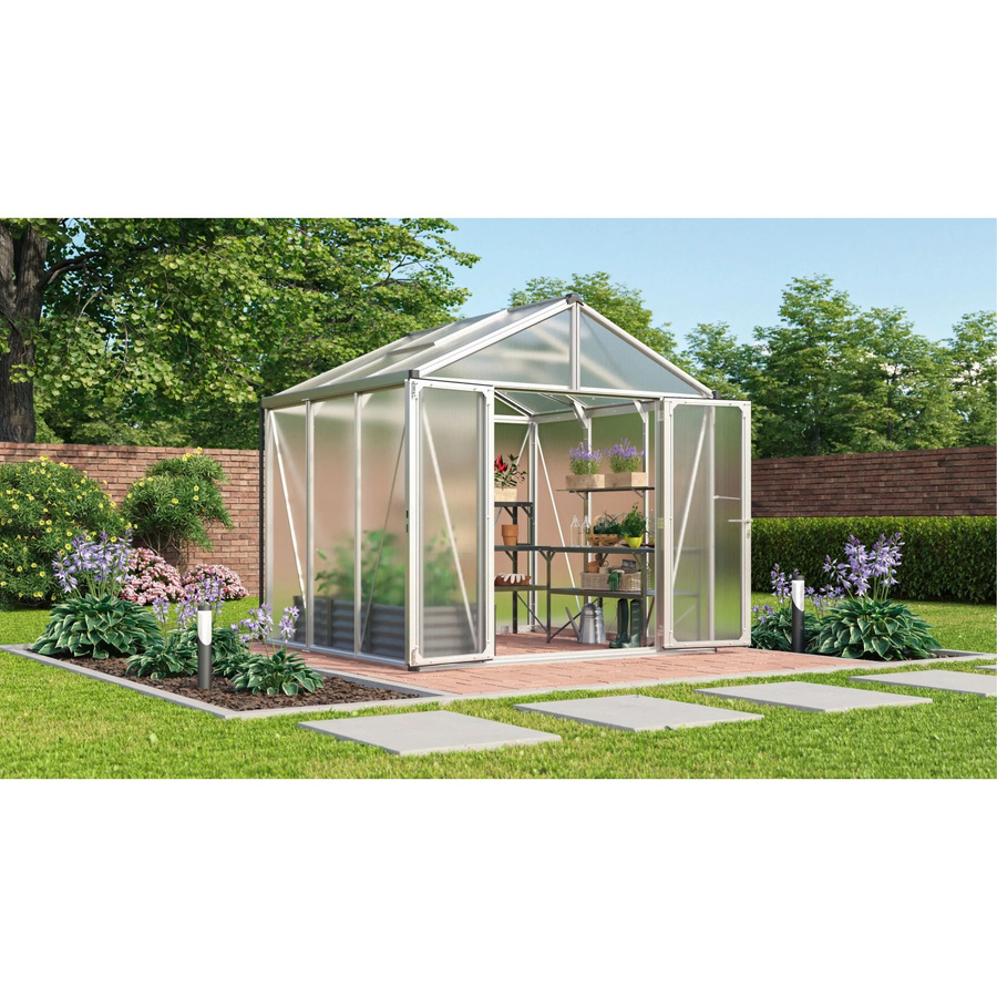 Vitavia Gewächshaus Zeus Comfort 6200 aus Aluminium Eloxiert mit Polycarbonat-Verglasung und Satteldach - Bild 4