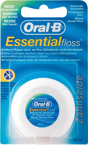 Oral-B Essential Floss Zahnseide Minzgeschmack, gewachst, 50 m - Bild 1