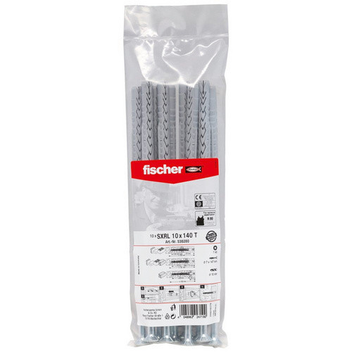 Fischer SXRL Langschaftdübel Universal aus Nylon in Grau, Durchmesser: 10 mm, Länge: 140 mm - Bild 2