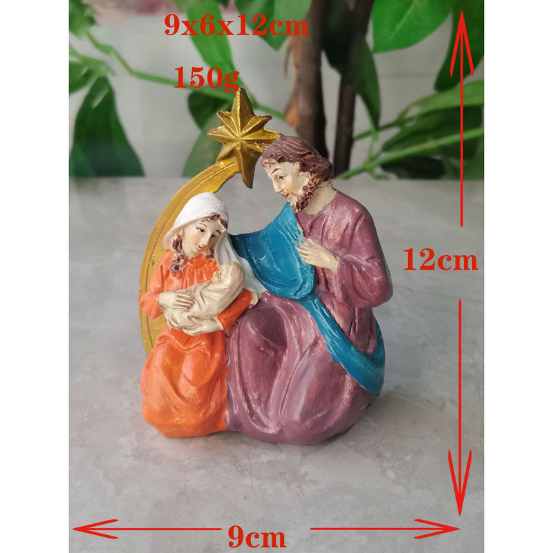 Kesoto Krippe Figurenset mit Baby Jesus aus Kunstharz, mehrfarbig, klassische Weihnachtsdekoration - Bild 5
