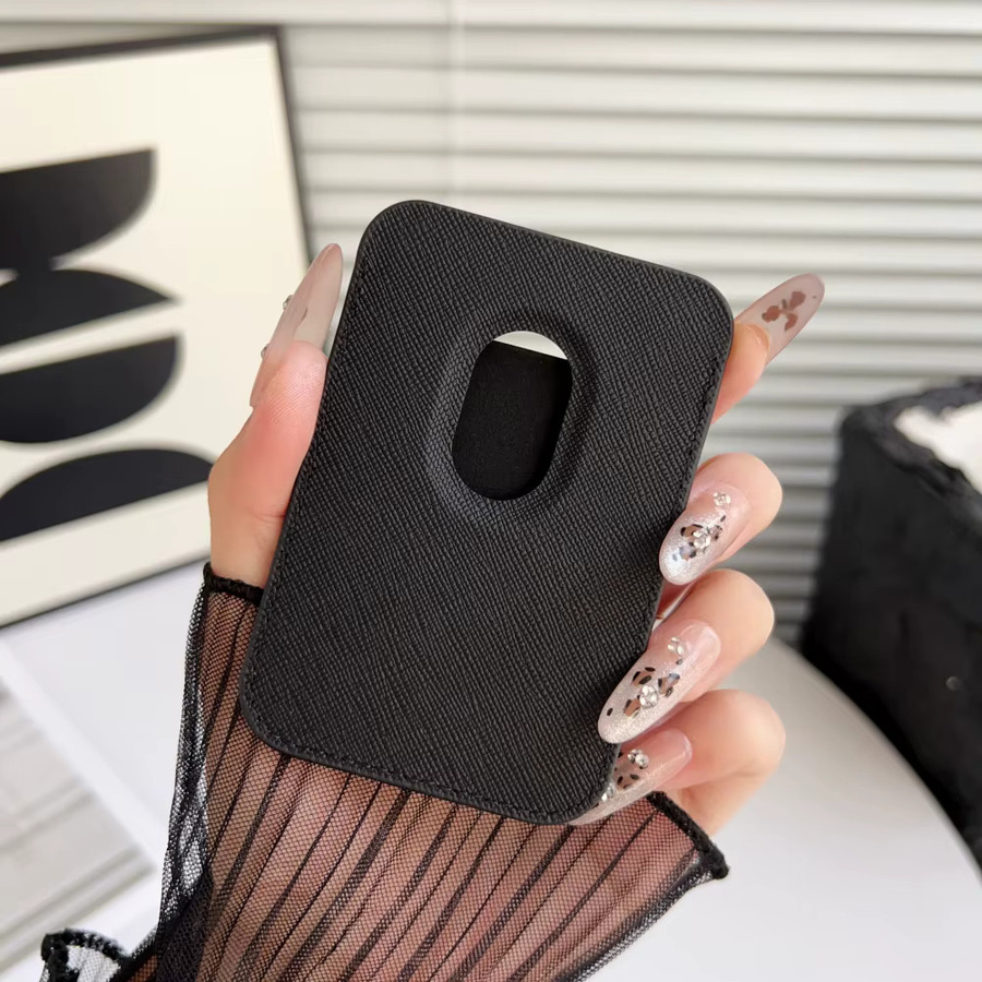 Luxuriöse magnetische Leder-Brieftaschenhülle mit Kartenhalter in Schwarz für iPhone 13, iPhone 15 Plus, iPhone 16E und iPhone 17 Pro Max - Bild 3