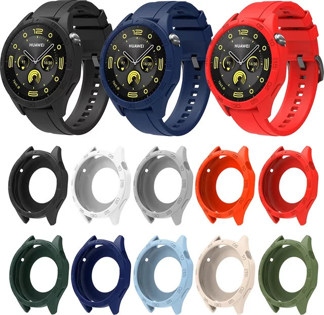 Huawei Uhrenarmband Silikon, Schwarz, für Huawei Watch GT4 GT5 46 mm - Bild 1