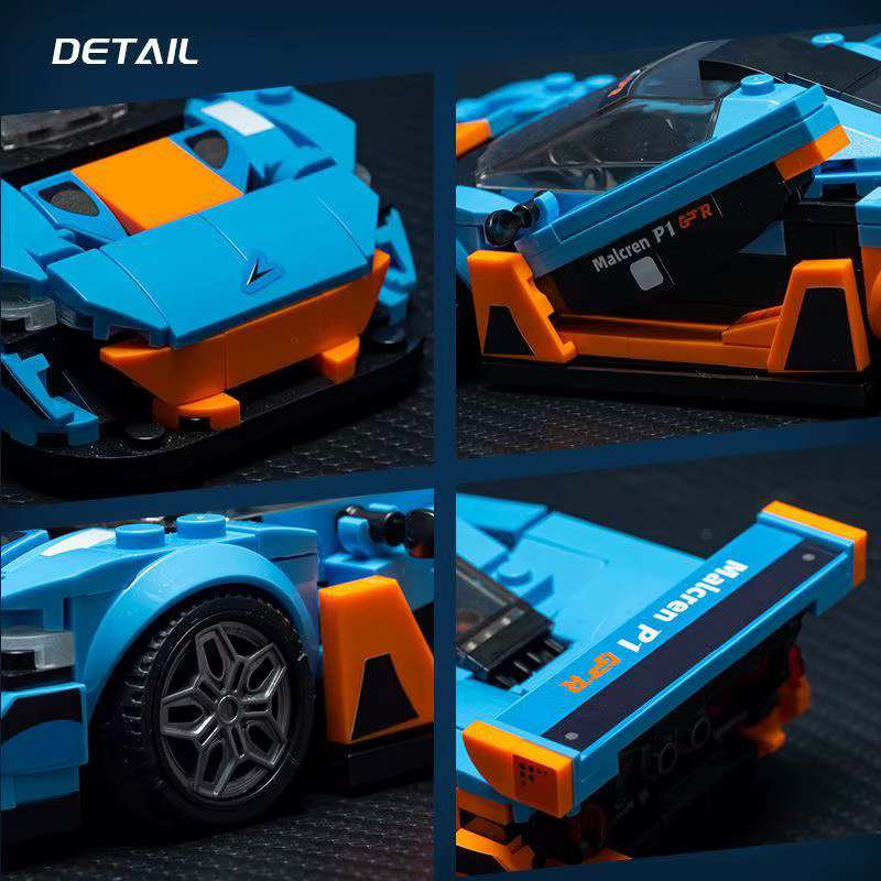 GSF Rennwagen-Bausatz, Blau-Oranges Rennstrecken-Sportauto, ab 14 Jahren - Bild 2