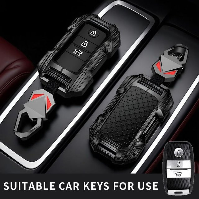 Schutzhülle für KIA Autoschlüssel Fernbedienung in Schwarz für Sportage Cerato Optima K2 K3 K4 K5 RIO Picanto Soul Sorento Sedona mit 4 Tasten - Bild 1