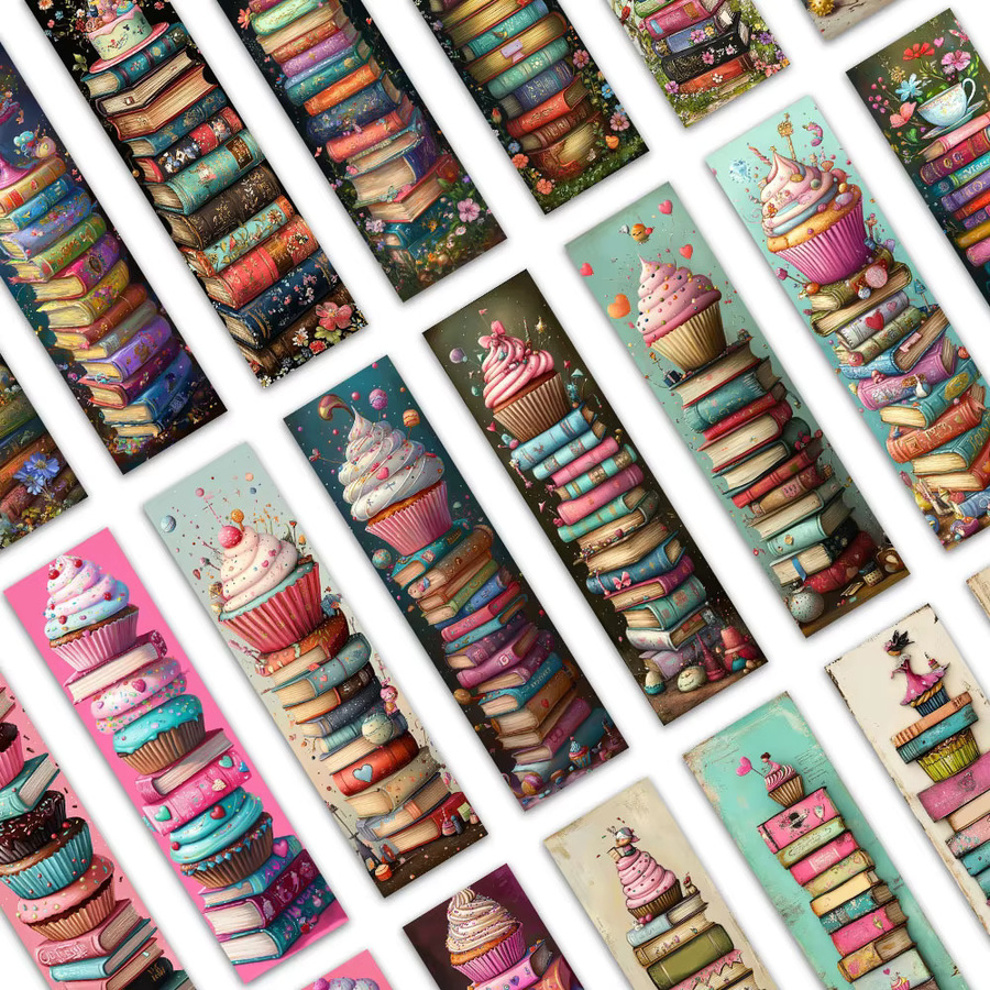 32 Stück Lesezeichen im Kuchen-Design aus Papier, Mehrfarbig - Bild 5